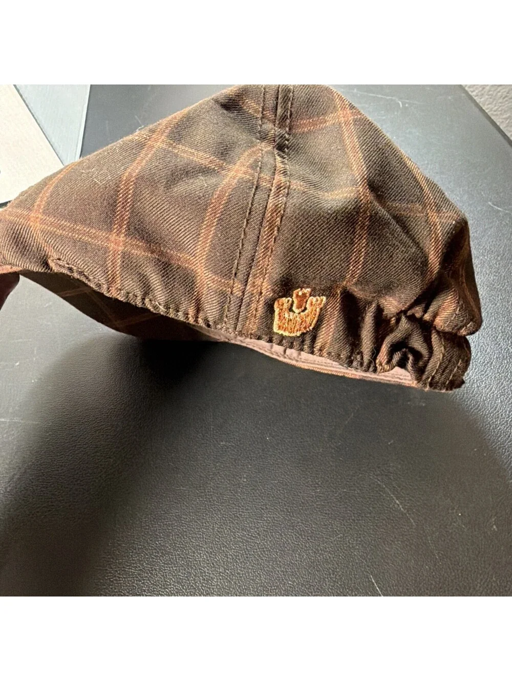 Goorin Bros Sand Castle Kids Brown Plaid Flat Cap M/L Newsboy Driving Cap